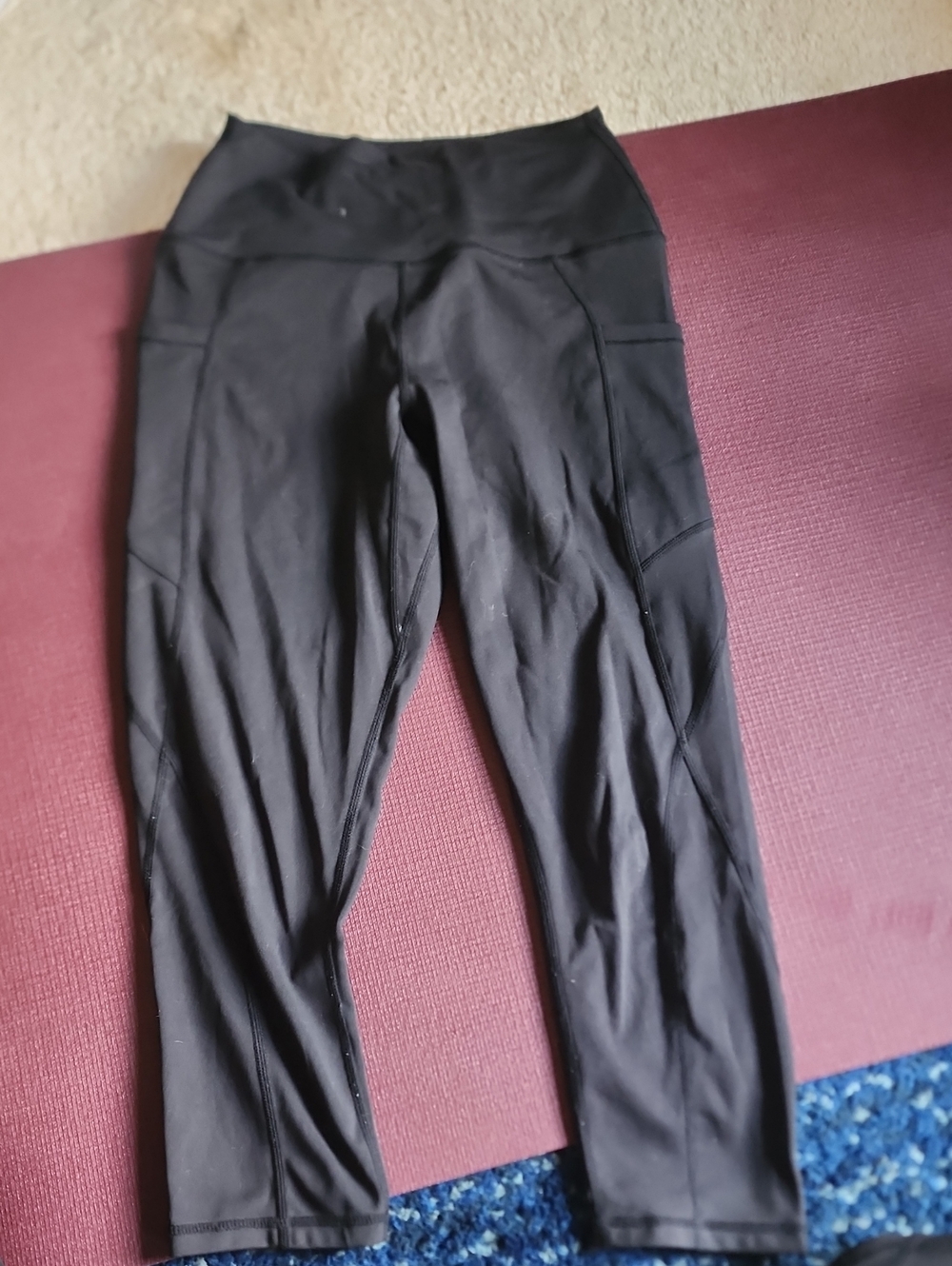 Black High-Waist Cropped Workout Leggings